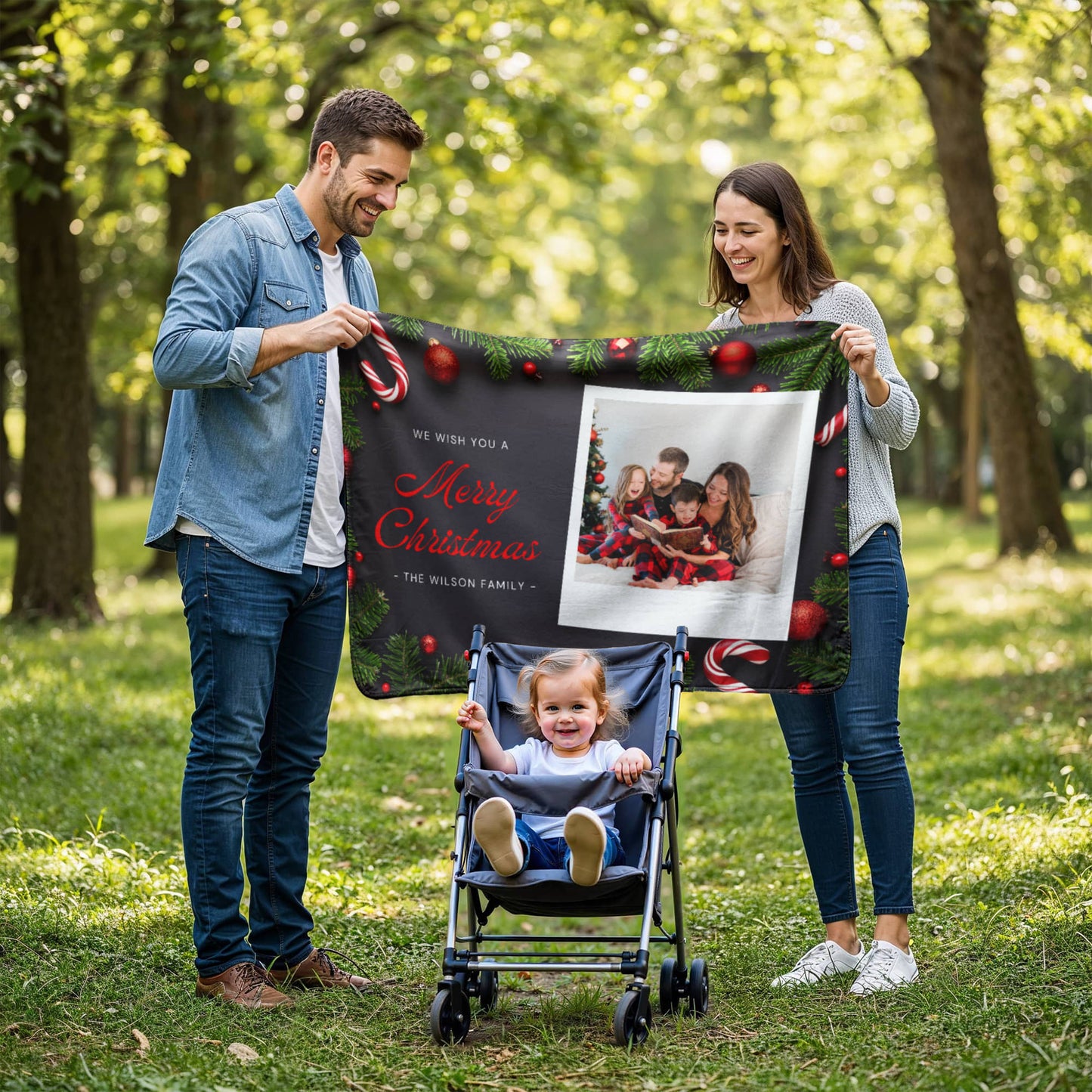 Christmas Personalized Sherpa Fleece Blanket 5 +