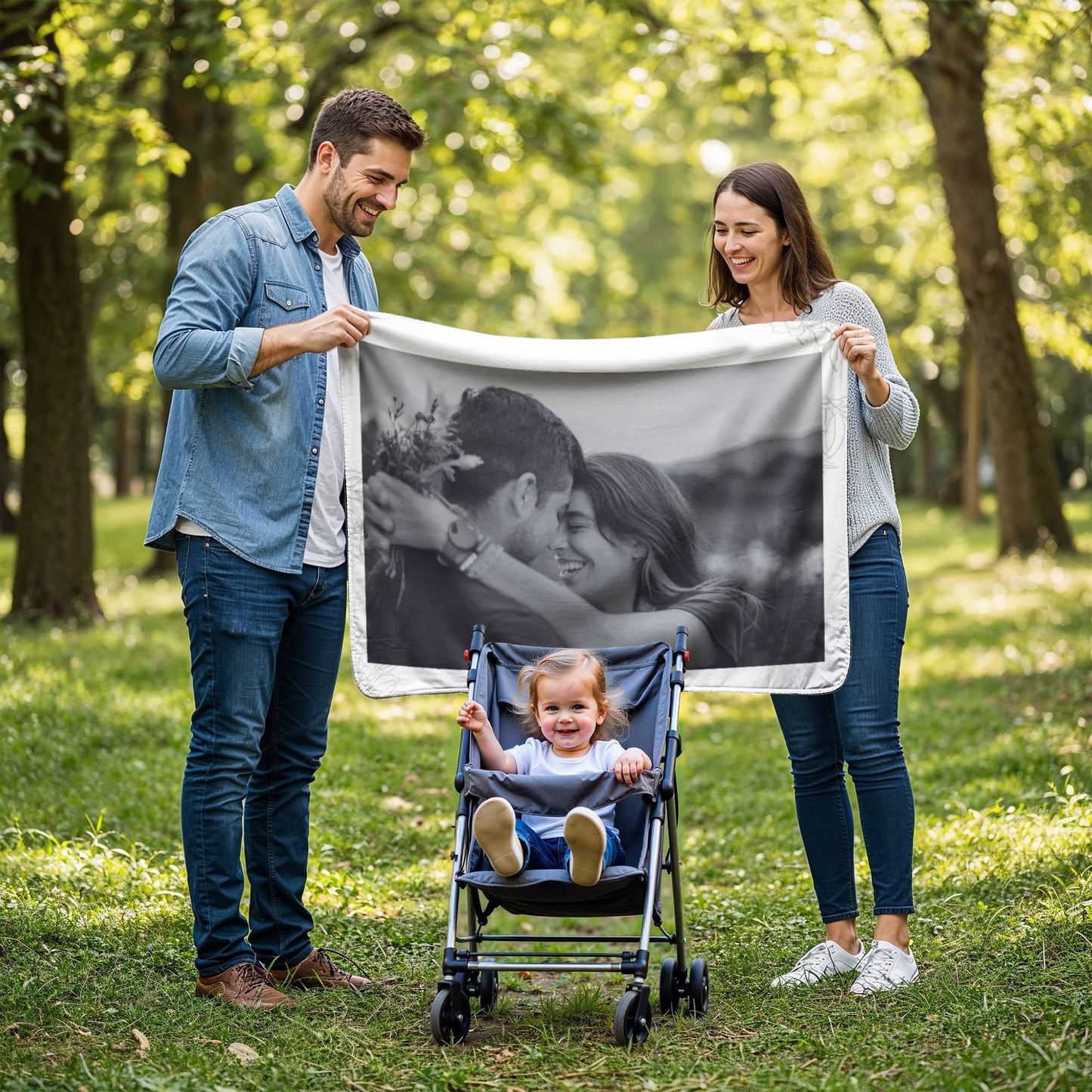 Personalized Couple Sherpa Fleece Blanket 1 +