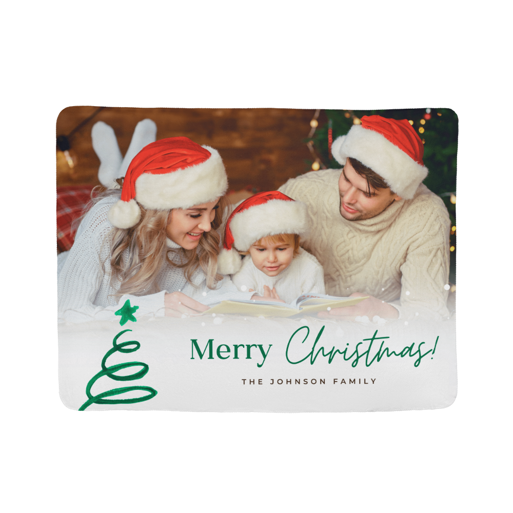 Christmas Personalized Sherpa Fleece Blanket 1 +