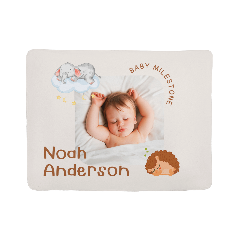 Personalized Baby Sherpa Fleece Blanket 1 +