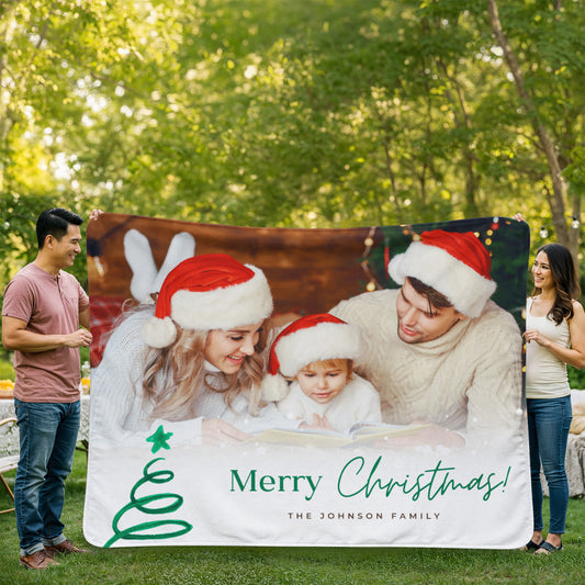 Christmas Personalized Sherpa Fleece Blanket 1 +
