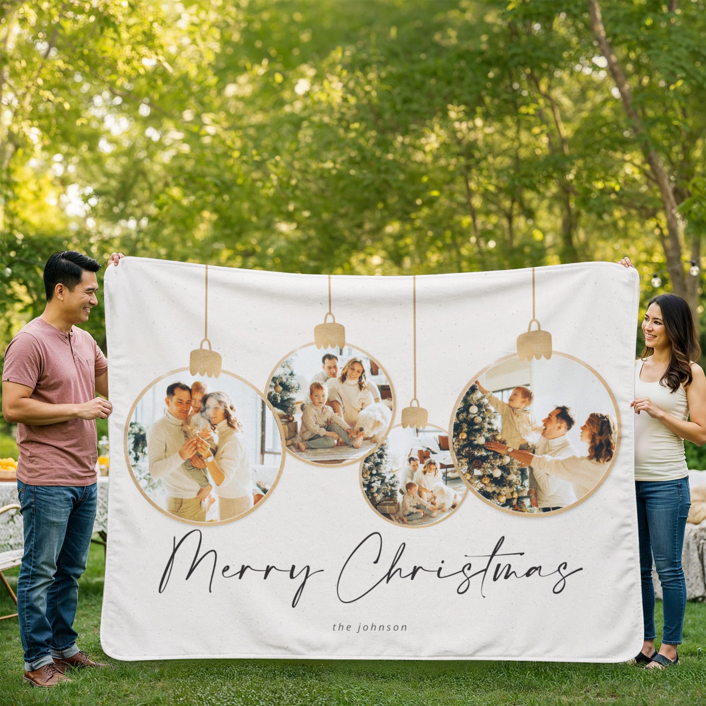 Christmas Personalized Sherpa Fleece Blanket 4 +