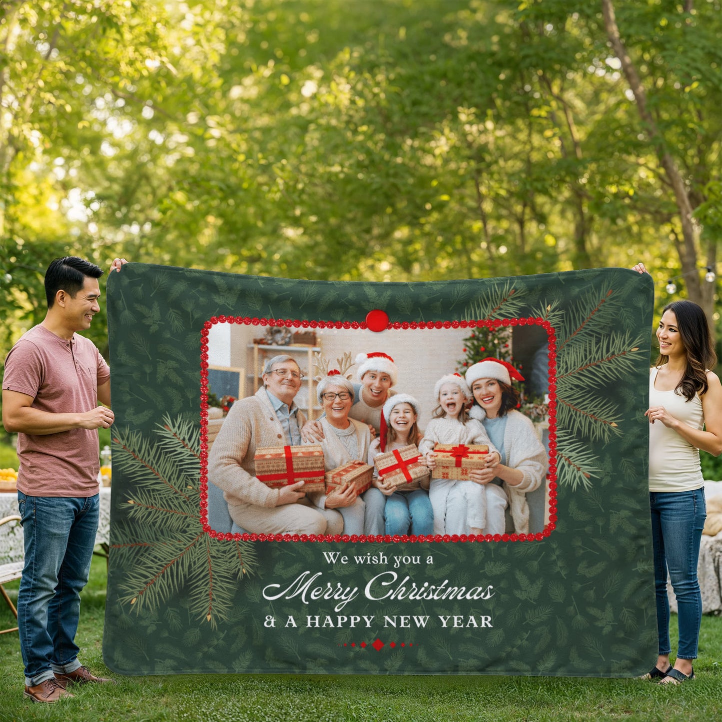Christmas Personalized Sherpa Fleece Blanket 3 +