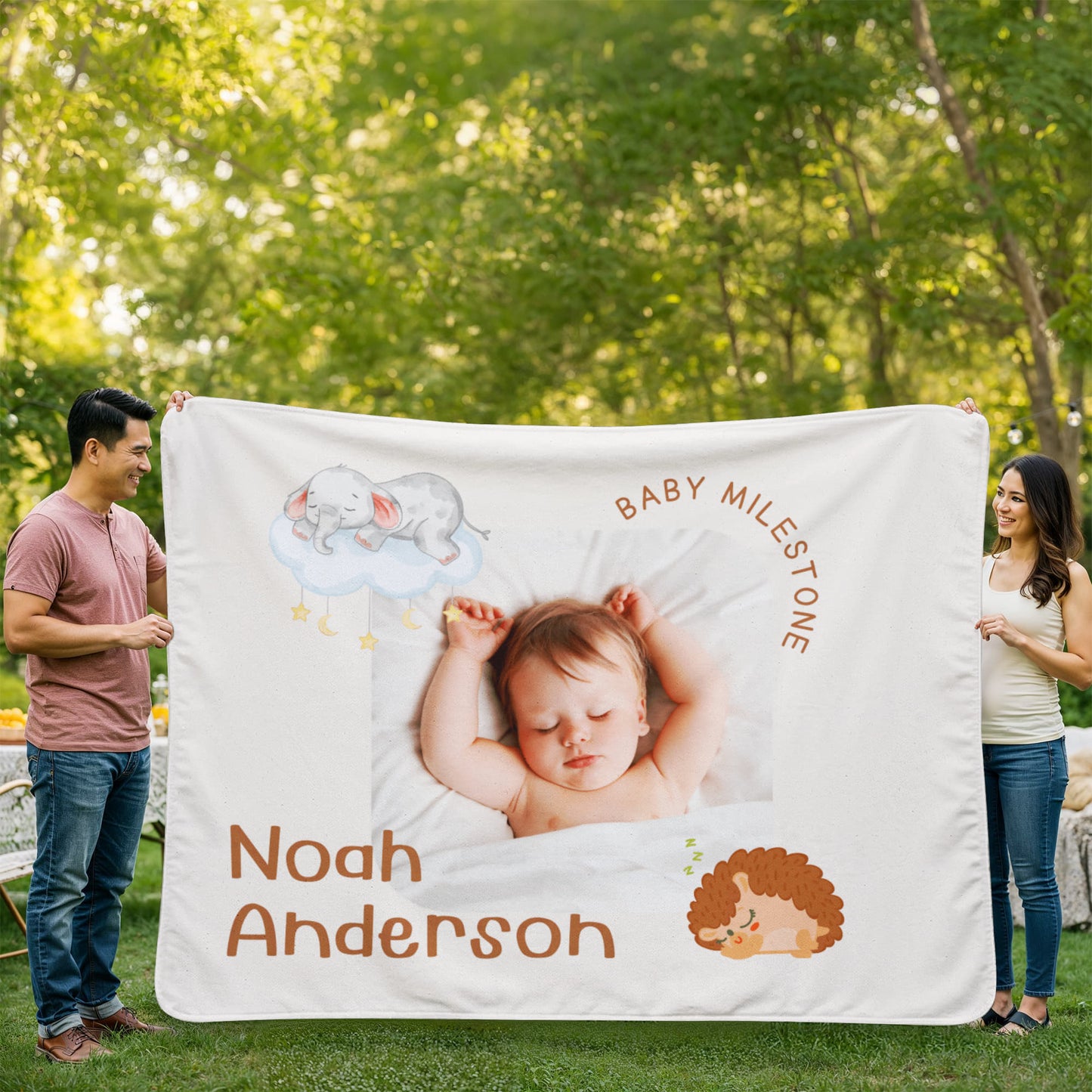 Personalized Baby Sherpa Fleece Blanket 1 +