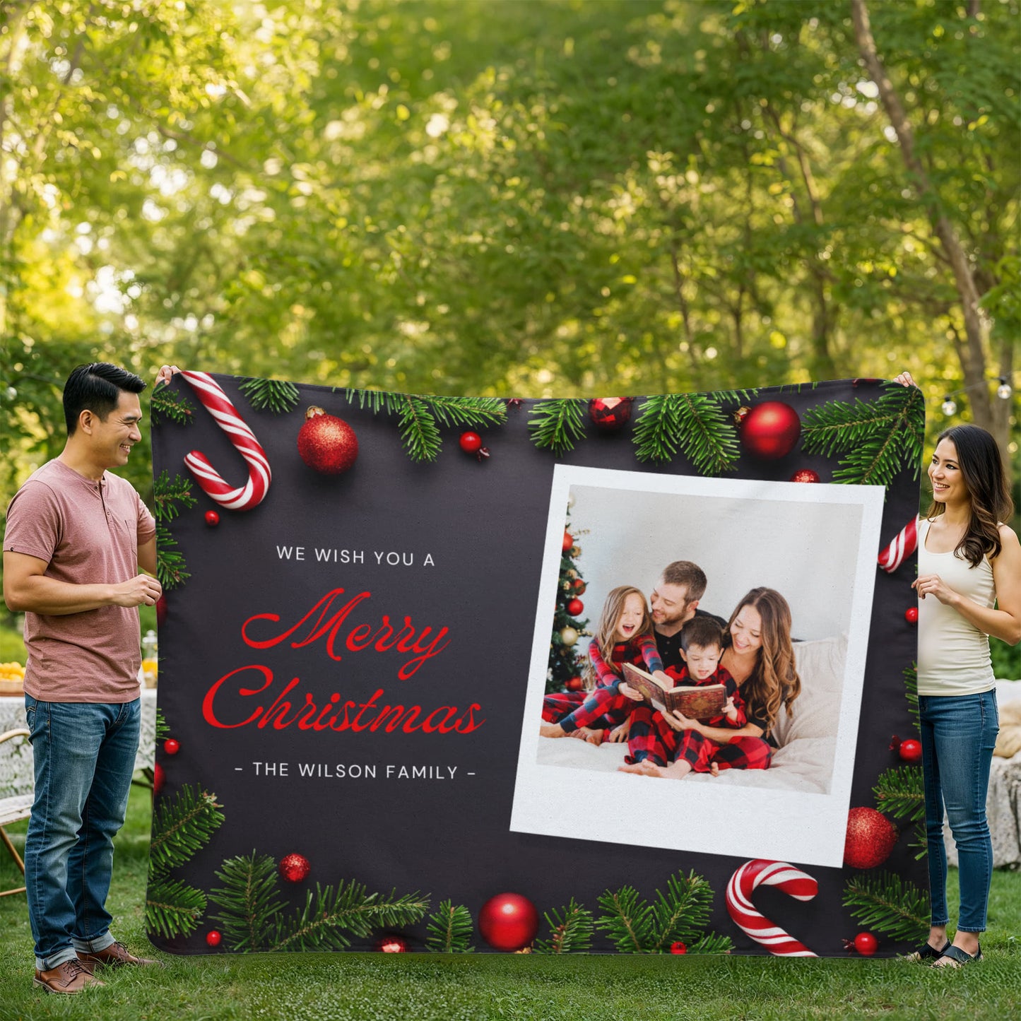 Christmas Personalized Sherpa Fleece Blanket 5 +