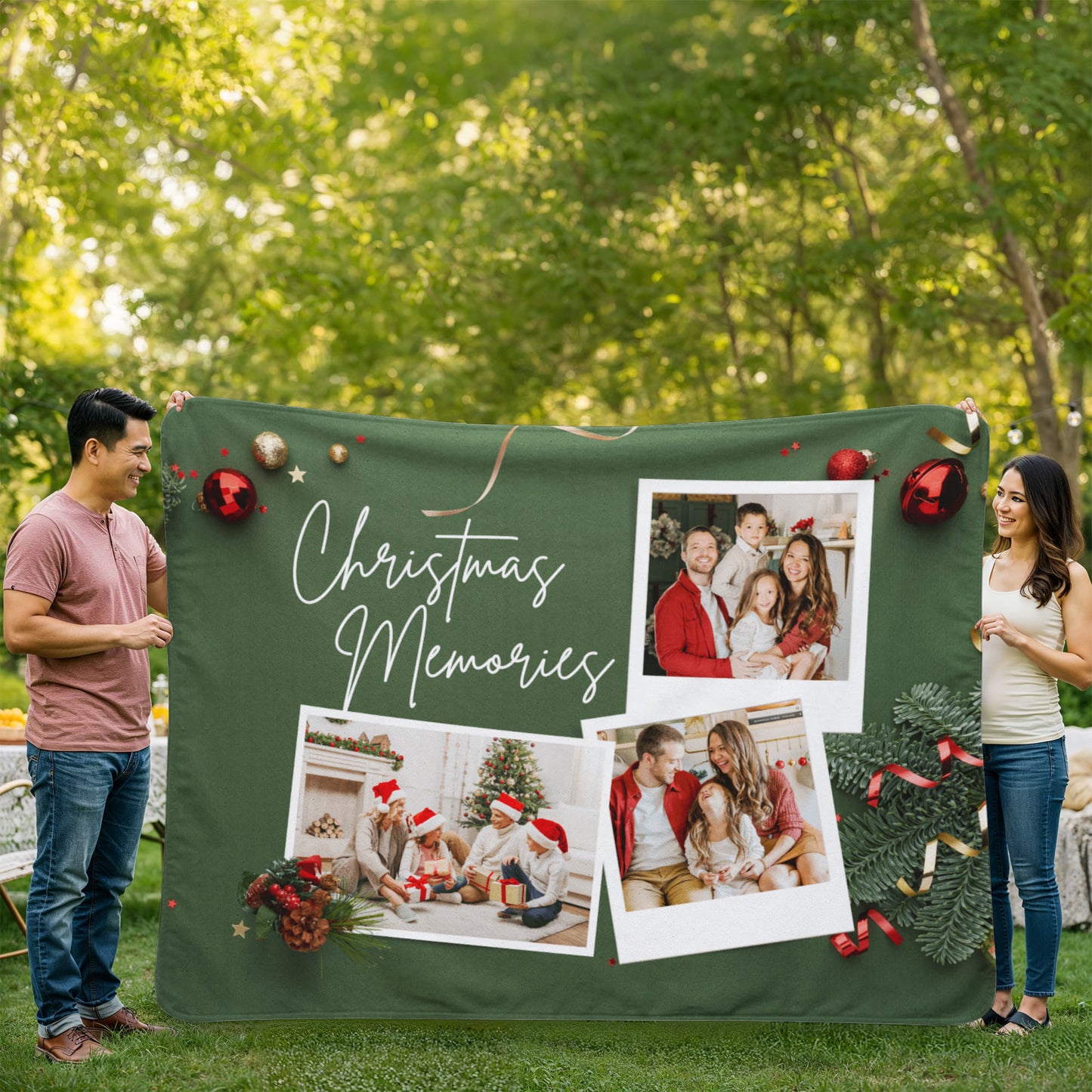 Christmas Personalized Sherpa Fleece Blanket 2 +