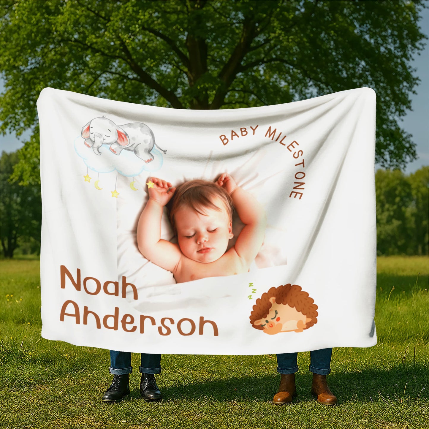 Personalized Baby Sherpa Fleece Blanket 1 +