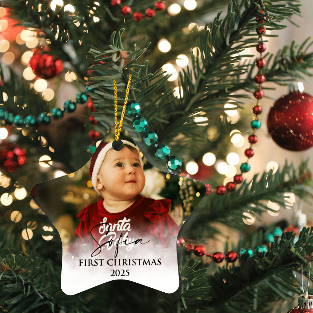 Personalized Baby's First Christmas Star Ornament +