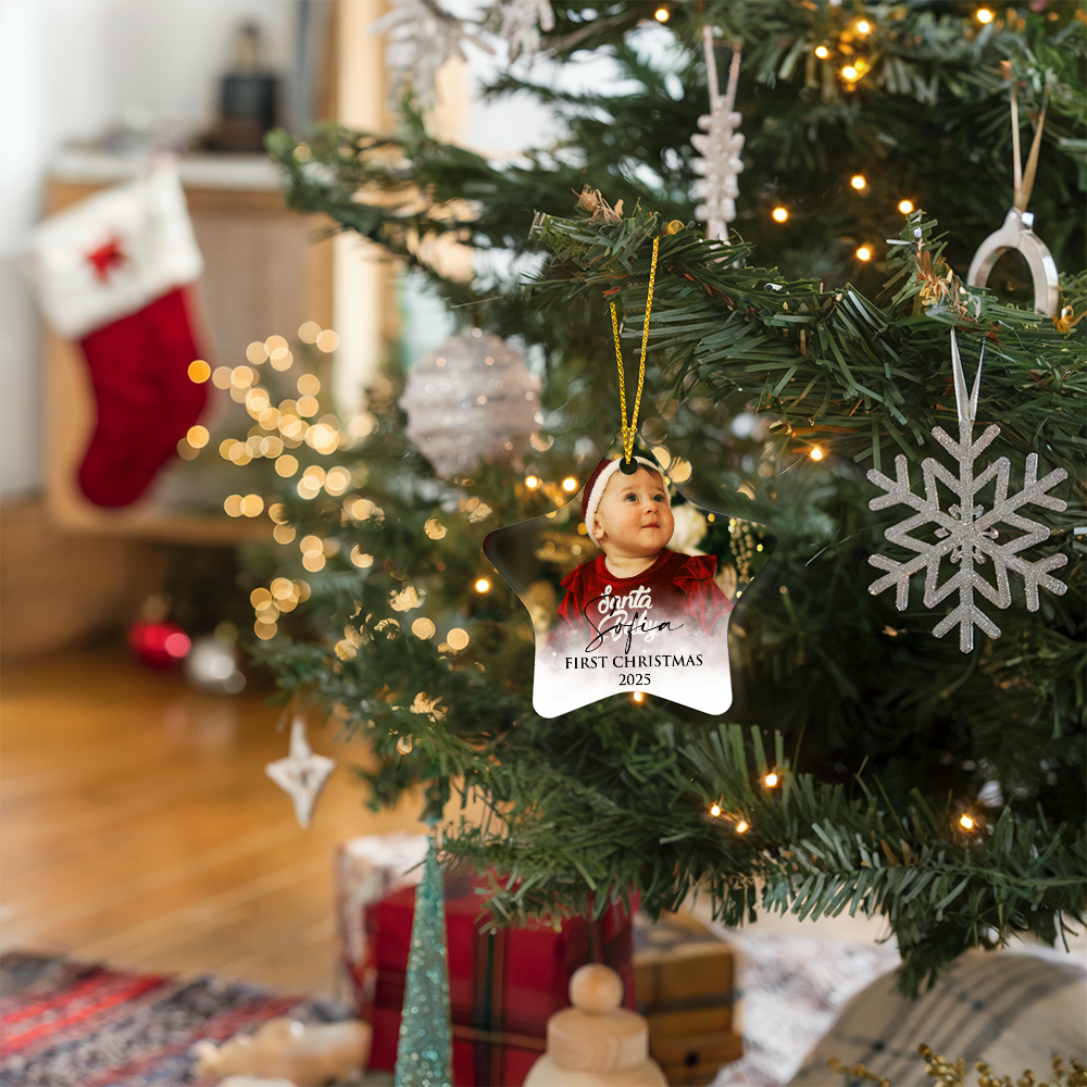 Personalized Baby's First Christmas Star Ornament +