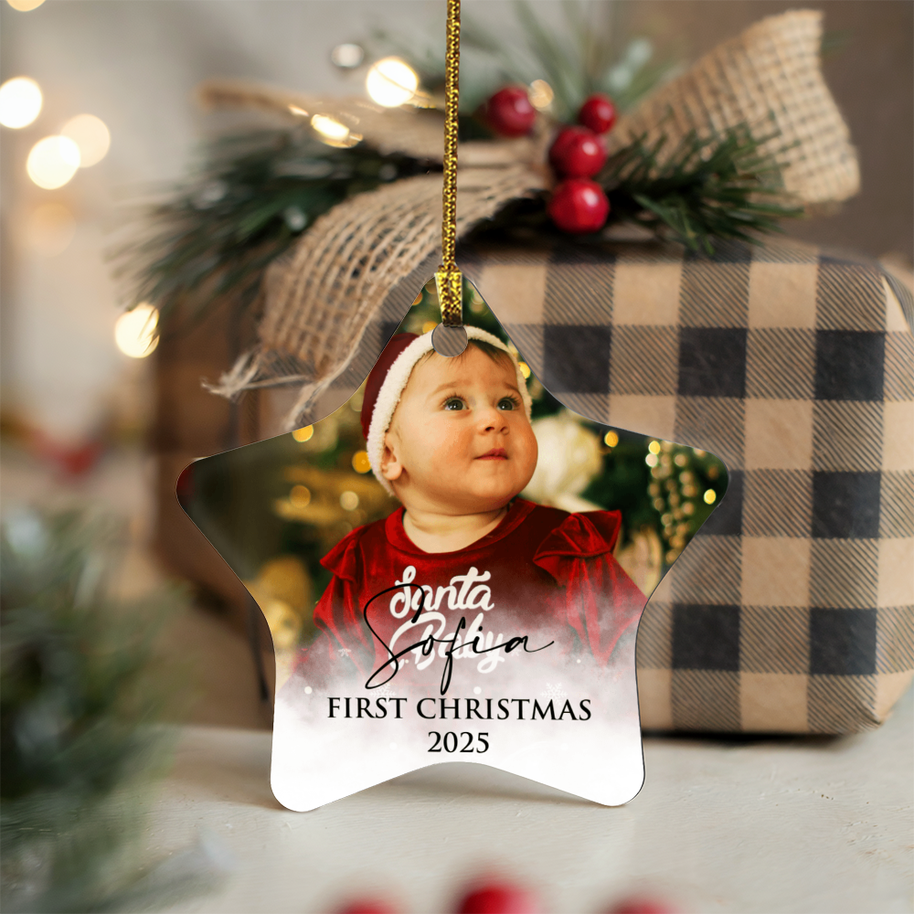 Personalized Baby's First Christmas Star Ornament +