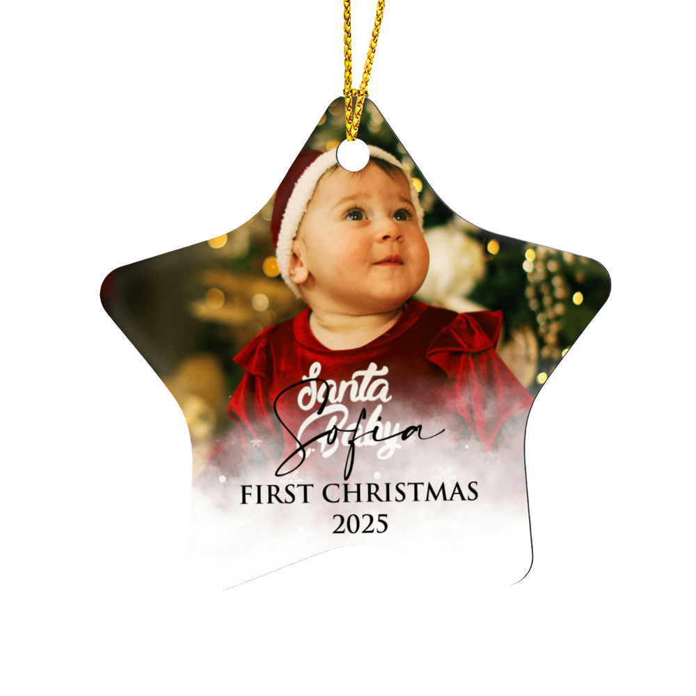 Personalized Baby's First Christmas Star Ornament +