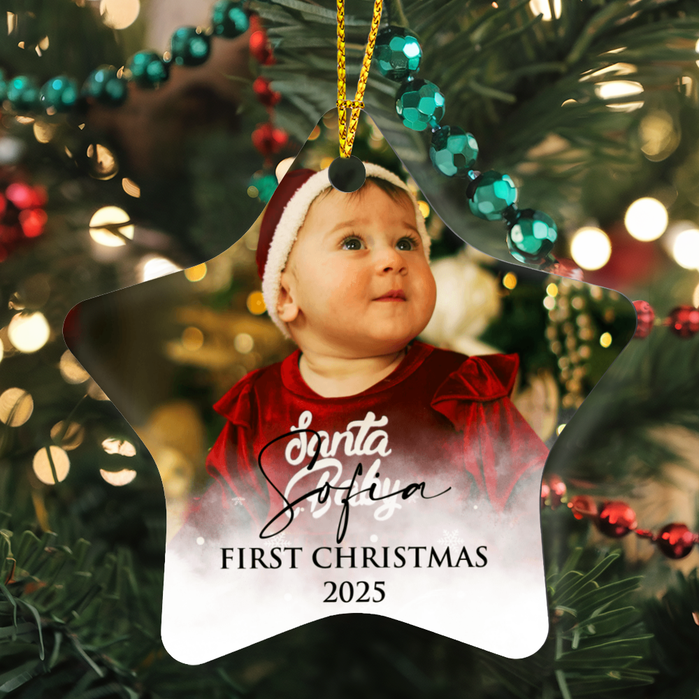 Personalized Baby's First Christmas Star Ornament +