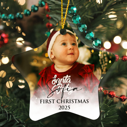 Personalized Baby's First Christmas Star Ornament +