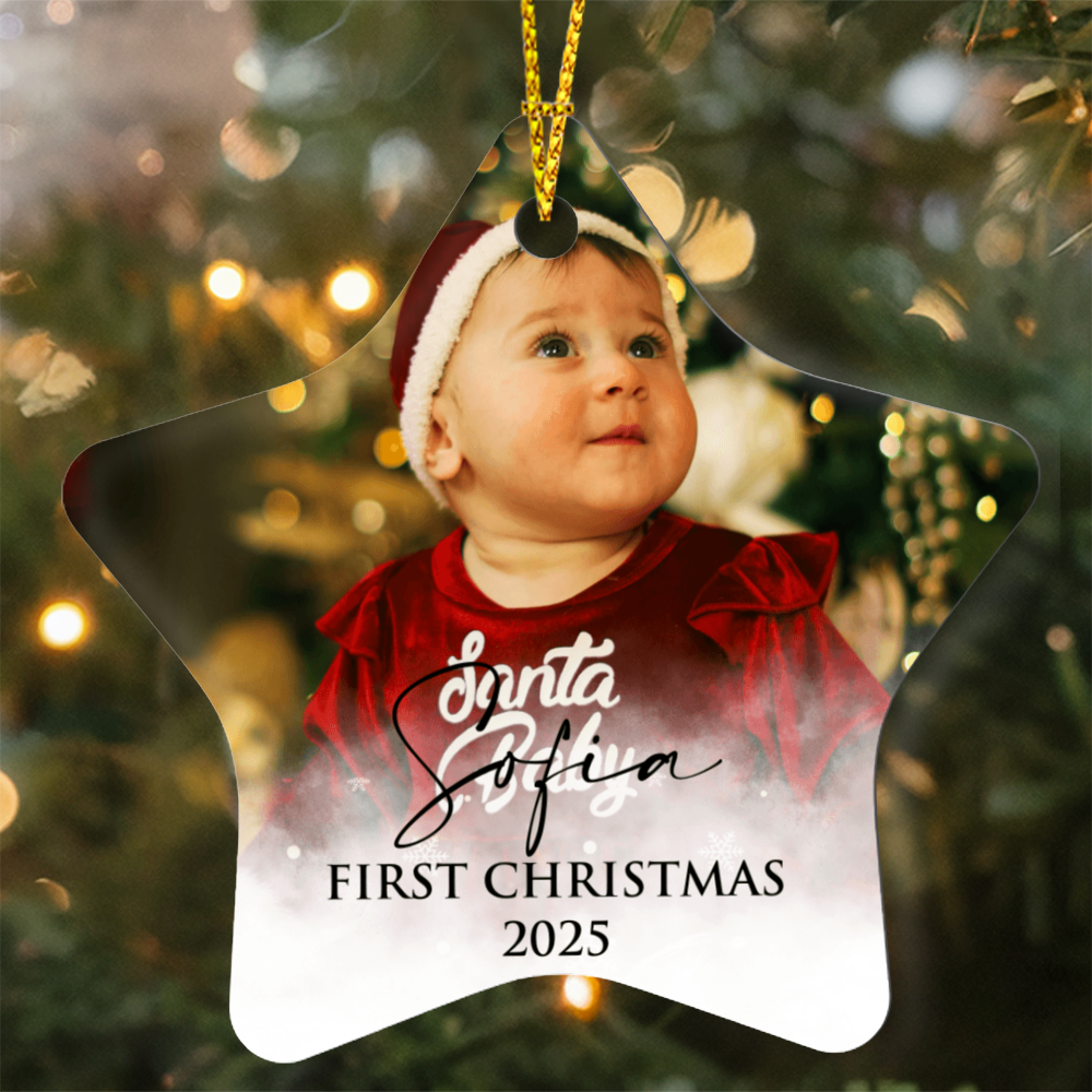 Personalized Baby's First Christmas Star Ornament +