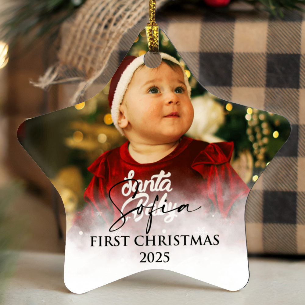 Personalized Baby's First Christmas Star Ornament +