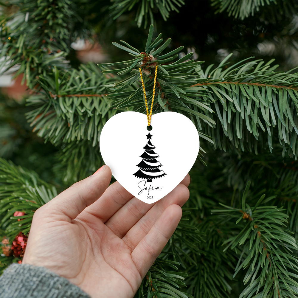 Personalized Christmas Heart Ornaments +