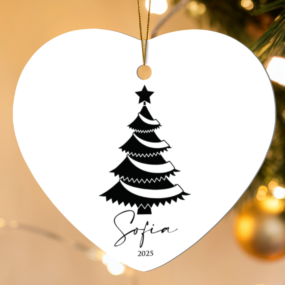 Personalized Christmas Heart Ornaments +