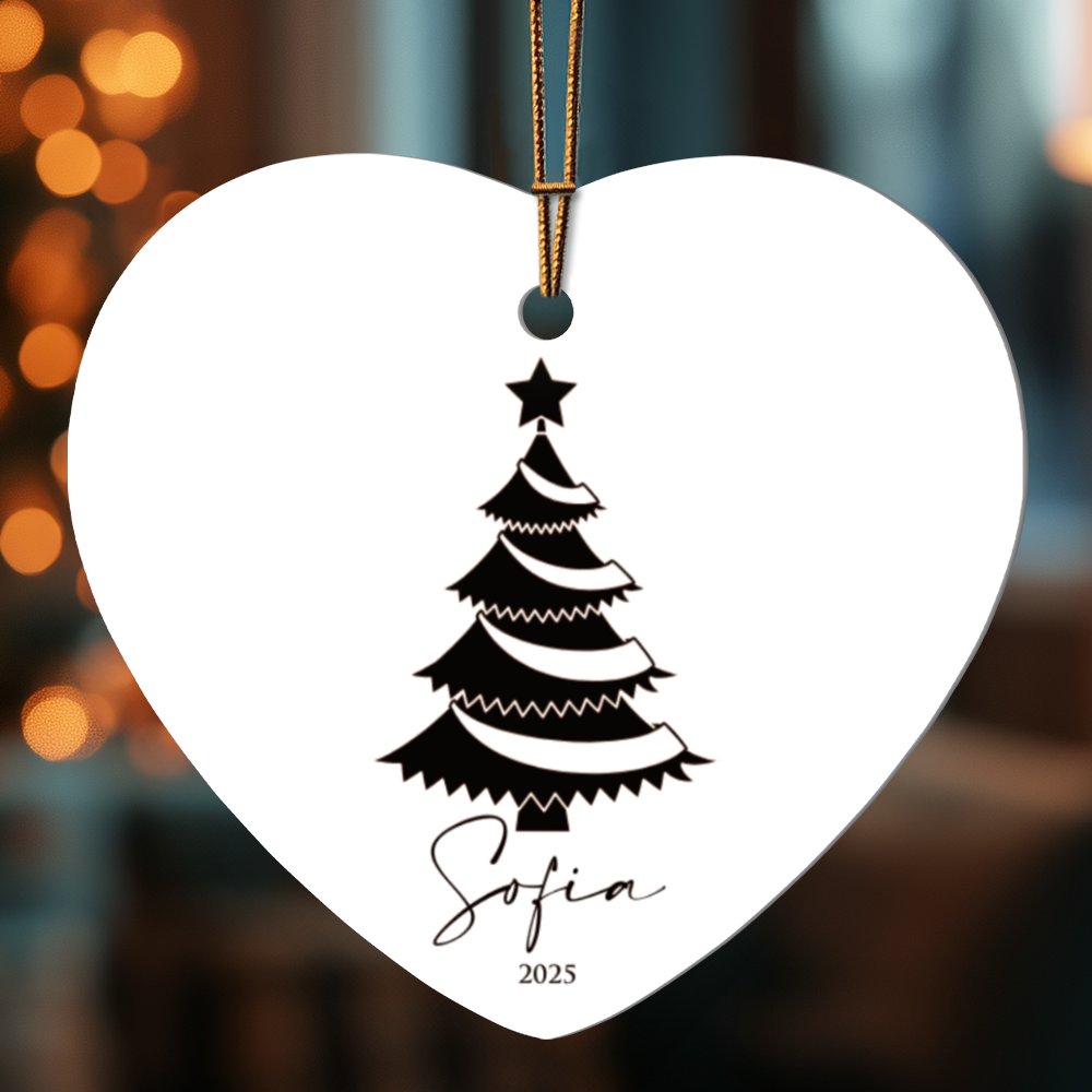 Personalized Christmas Heart Ornaments +