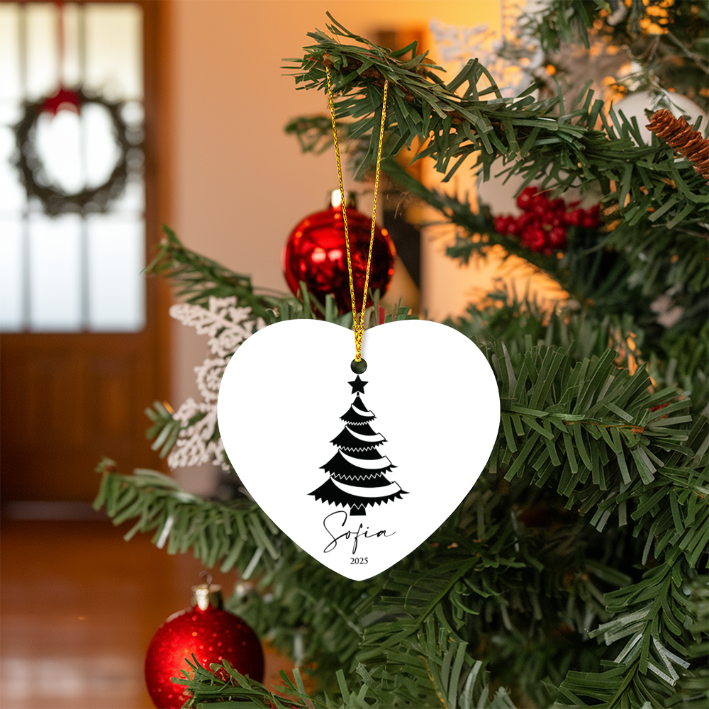 Personalized Christmas Heart Ornaments +