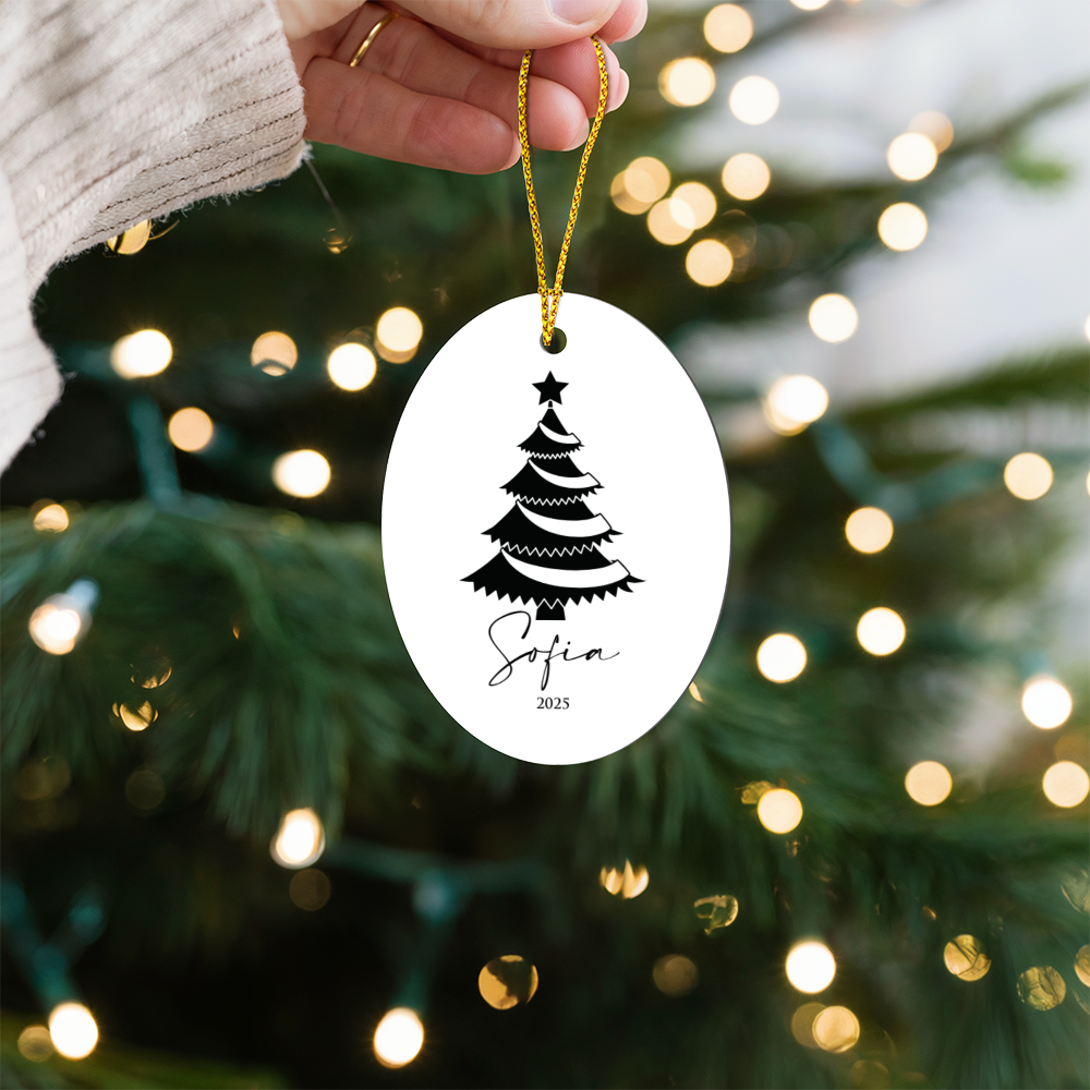 Personalized Christmas Oval Ornaments +