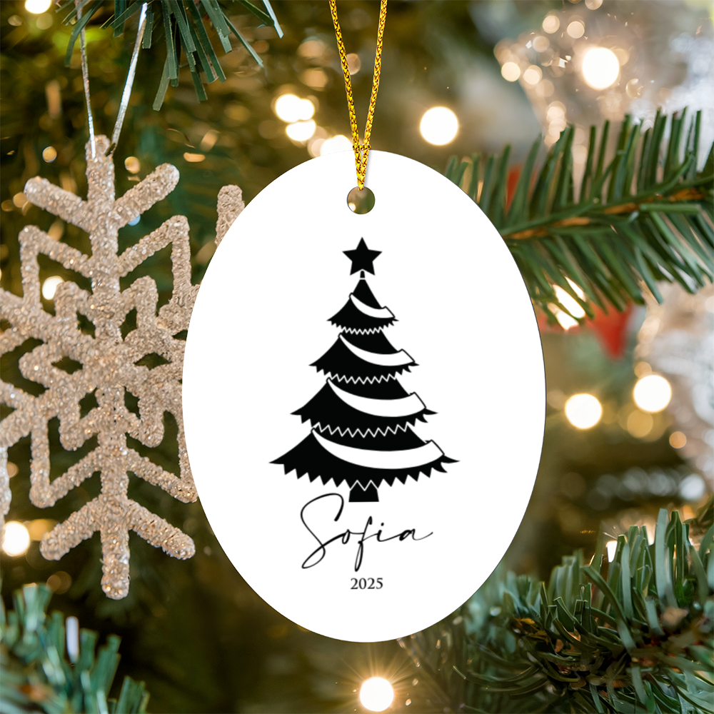 Personalized Christmas Oval Ornaments +