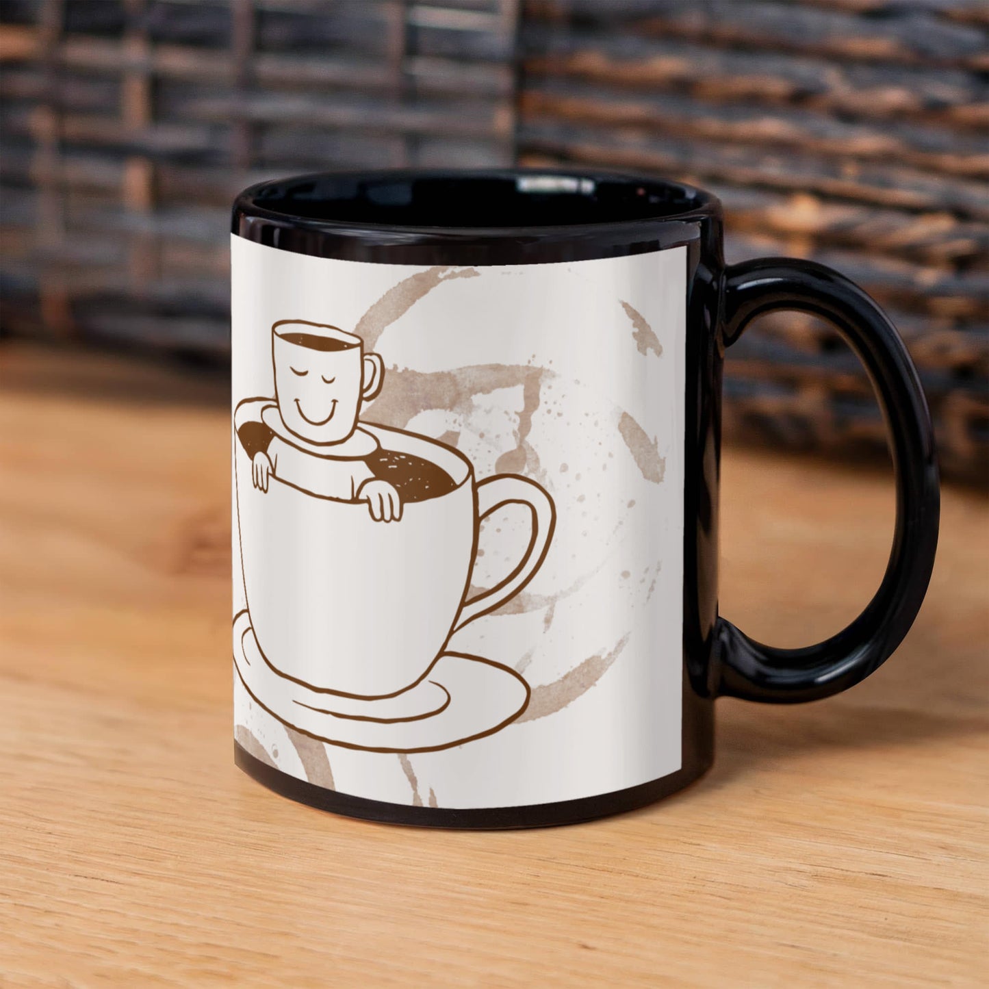 Personalized Upload Your Design Black Ceramic Mug