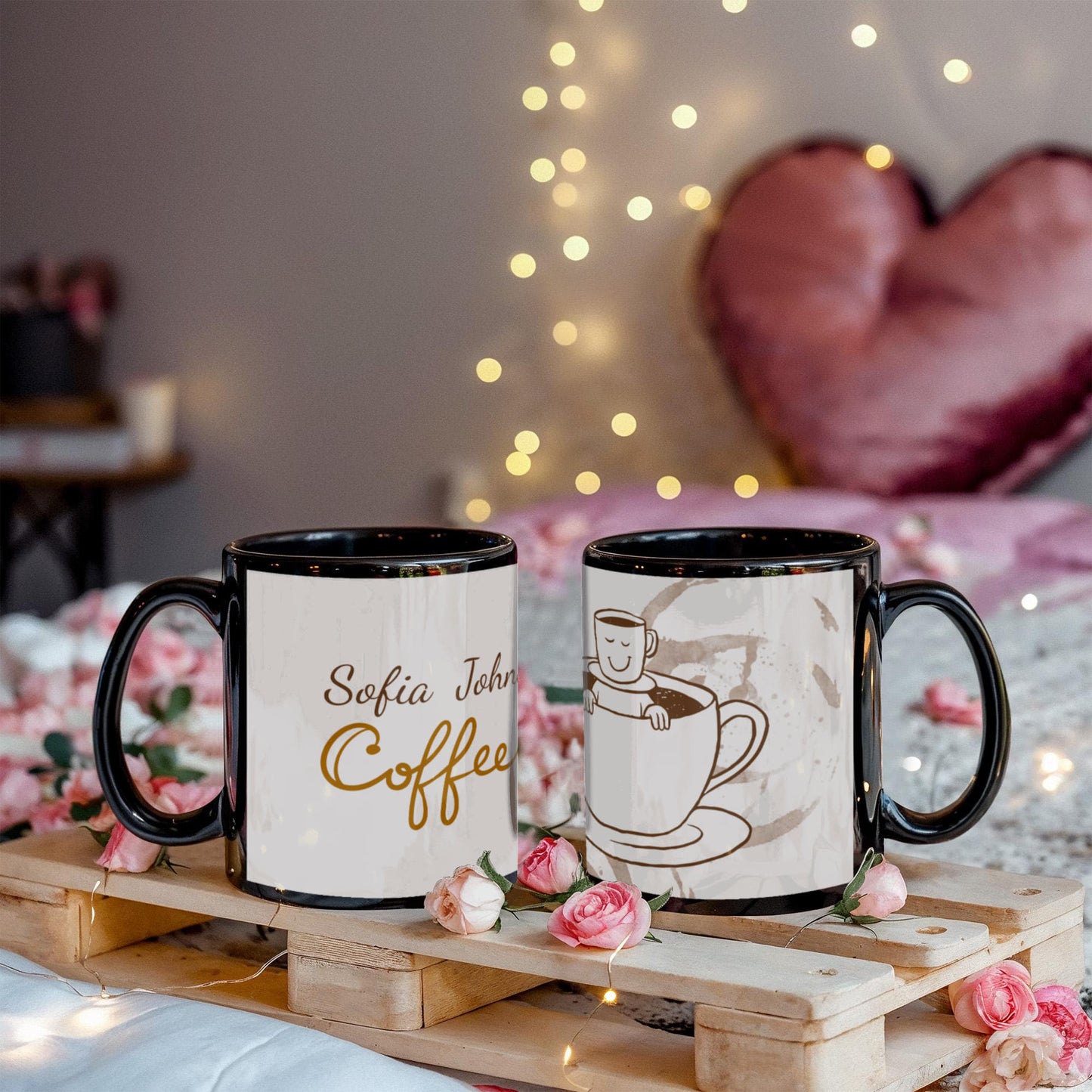 Personalized Upload Your Design Black Ceramic Mug