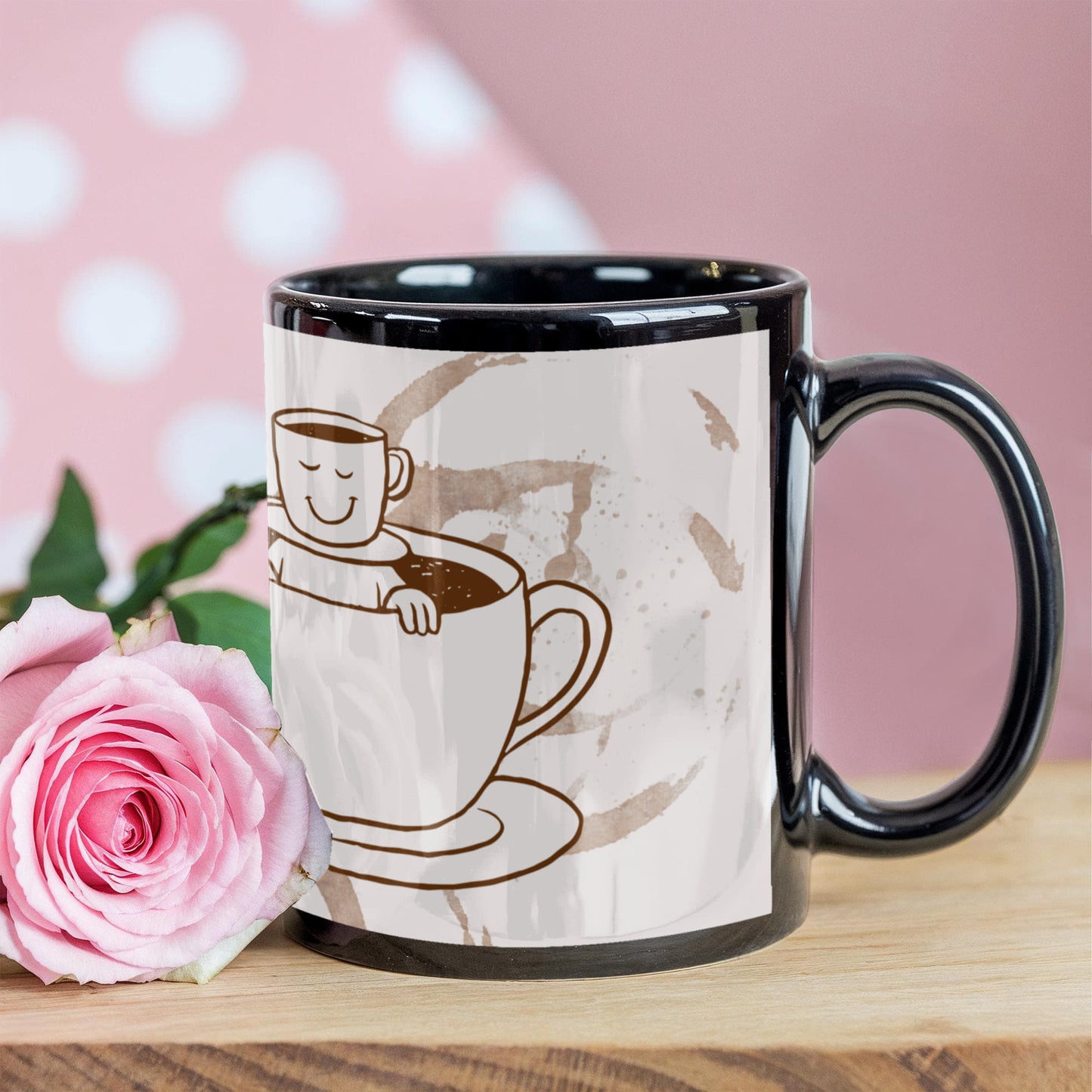 Personalized Upload Your Design Black Ceramic Mug