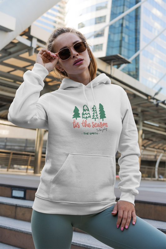 Unisex Heavy Blend Hooded Sweatshirt Tis The Season to be jolly Christmas 2024 with Custom Name