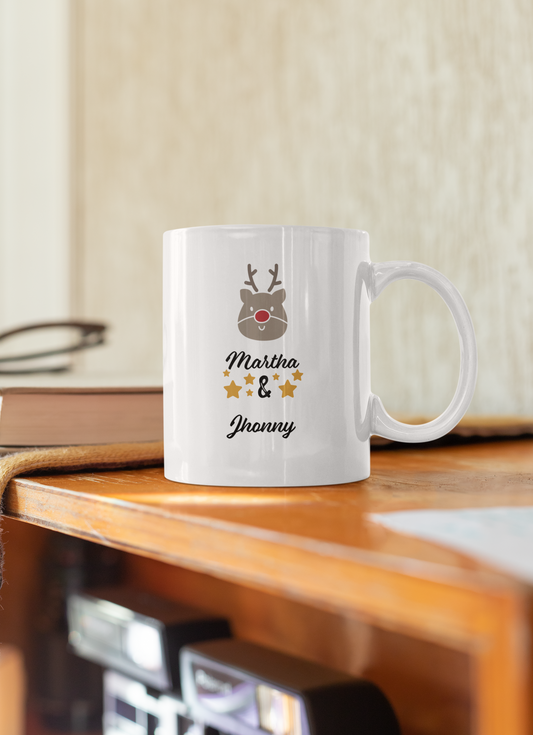 Ceramic Mug (11oz White) - Christmas Design 2024 - Reindeer Names