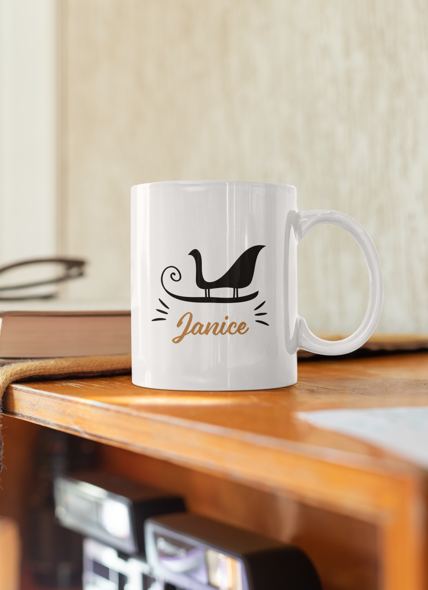 Ceramic Mug (11oz White) - Christmas Design 2024 - Sleigh Name