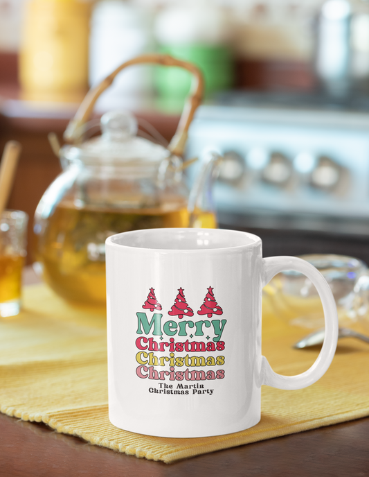 Ceramic Mug (11oz White) - Merry Christmas Christmas 2024 with Custom Name